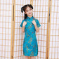Girls Chinese Qipao Dress Dragon Pattern Short Sleeve Cheongsam Costume for Birthday Party Wedding (US, Age, 6 Years, 7 Years, B