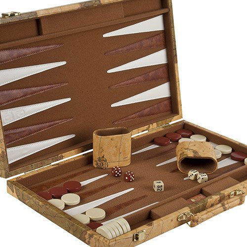 Bello Games New York Backgammon Set 18" - Faux Leather, Large, Model 1925