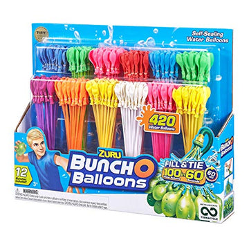 Bunch O Balloons Zuru 420 Self-Sealing Water Balloons - Original Colors, 420 Balloons, Perfect for Parties and Summer Fun!