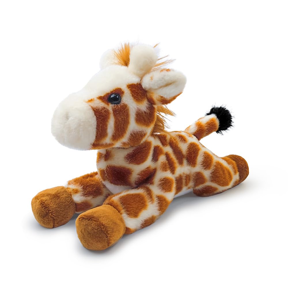 Hideekoog Stuffed Animal for Kids 8 inch Realistic Animal Plush Toy Lying Down Posture Animals Plush for Boys Girls mature-themed Birthday Hug Teaching(S-Giraffe)