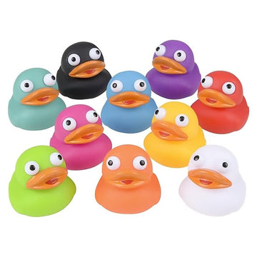 The Dreidel Company Rubber Duck Eye Poppers, Squeeze to Quack, Toy Assortment Duckies for Kids, Bath Birthday Gifts Baby Showers