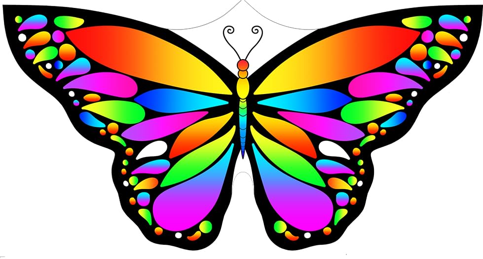 Lanrui Butterfly Kites For Kids & Adults,Easy To Fly Kite, Beginner Kites For Kids Ages 4-8,Beach Kite (Rainbow)