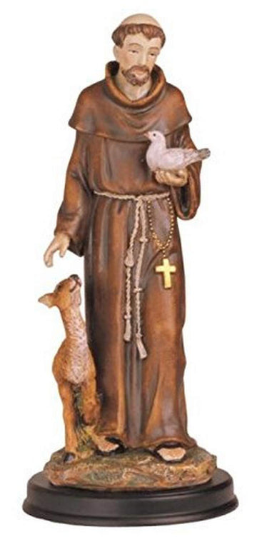Stealstreet Ss-G-212.05 Saint Francis Holy Figurine Religious Decoration Statue Decor, 12''