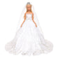 Barwa White Wedding Dress With Veil And Princess Evening Party Clothes Wears Gown Dress Outfit With Hat For 11.5 Inch Girl Doll