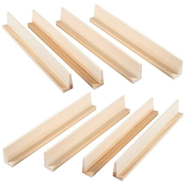 TOYANDONA Wooden Domino Trays, Set of 8 Mexican Train Domino Trays Racks Wooden Domino Tile Holders for Classic Board Games Domi