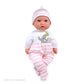 Jc Toys | Berenguer Boutique | Baby Doll Outfit | Pink Striped Long Onesie With Headband, And Booties | Ages 2+ | Fits Dolls 14'- 16'