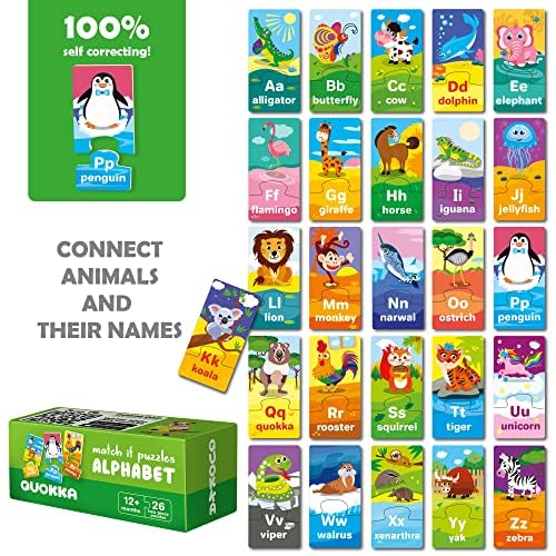 Quokka 5X Megaset Puzzles For Toddlers 3-5 - Matching Games For Kids Ages 2-4 - Numbers Animals Opposites Abc Learning For Toddl