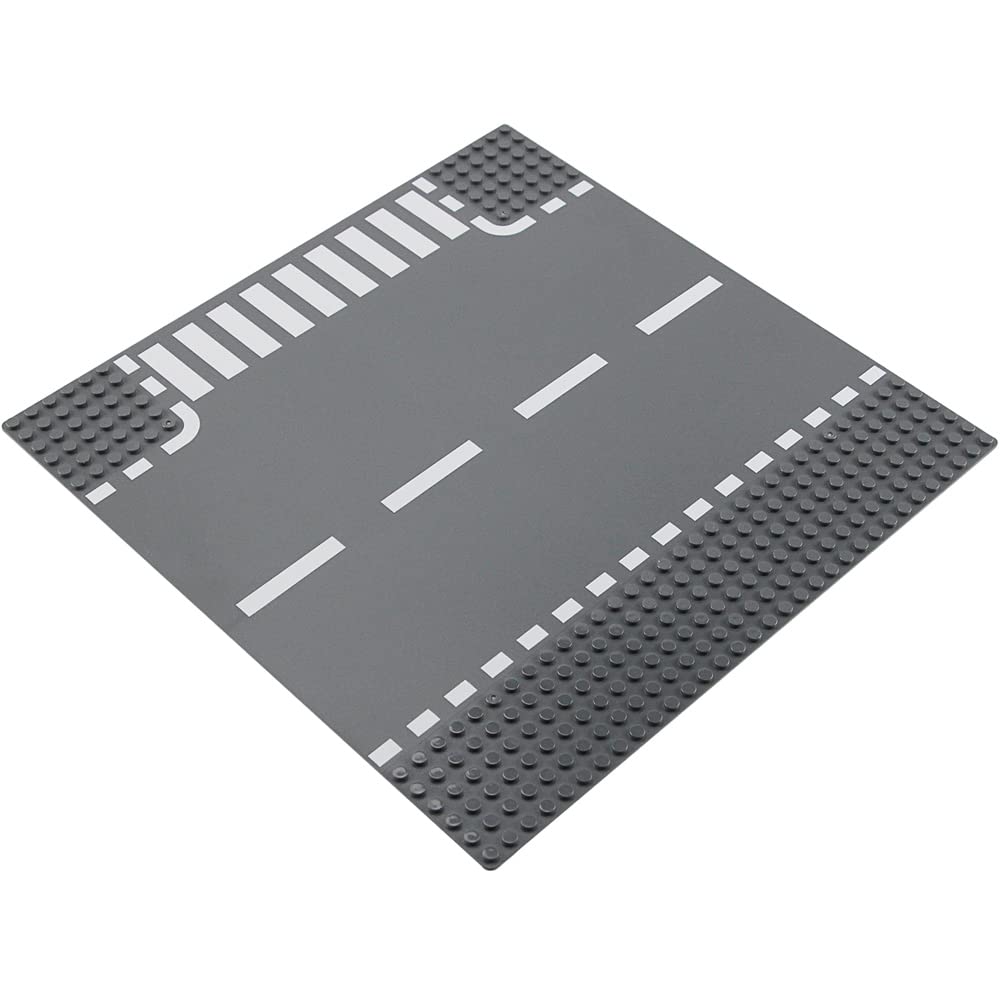 Classic Road T-Junction Base Plates  City Street Building Kit  25 x 25 cm Town Baseplate for Building Bricks Compatible with All Major Brands (T-Junction 2) Pieces