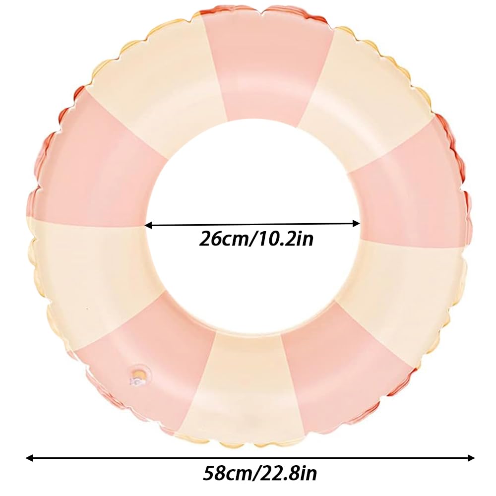 Audaisyly Children Swimming Ring, Inflatable Pool Floats Swim Tube Raft Toy With Stripe Mermaid Decorations Summer Water Fun Lou