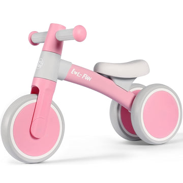 LOL-FUN Baby Balance Bike 1 Year Old Toy, Gifts for One Year Old Girl and Boys, Baby Toys 12-18 Months Birthday Gifts Pink