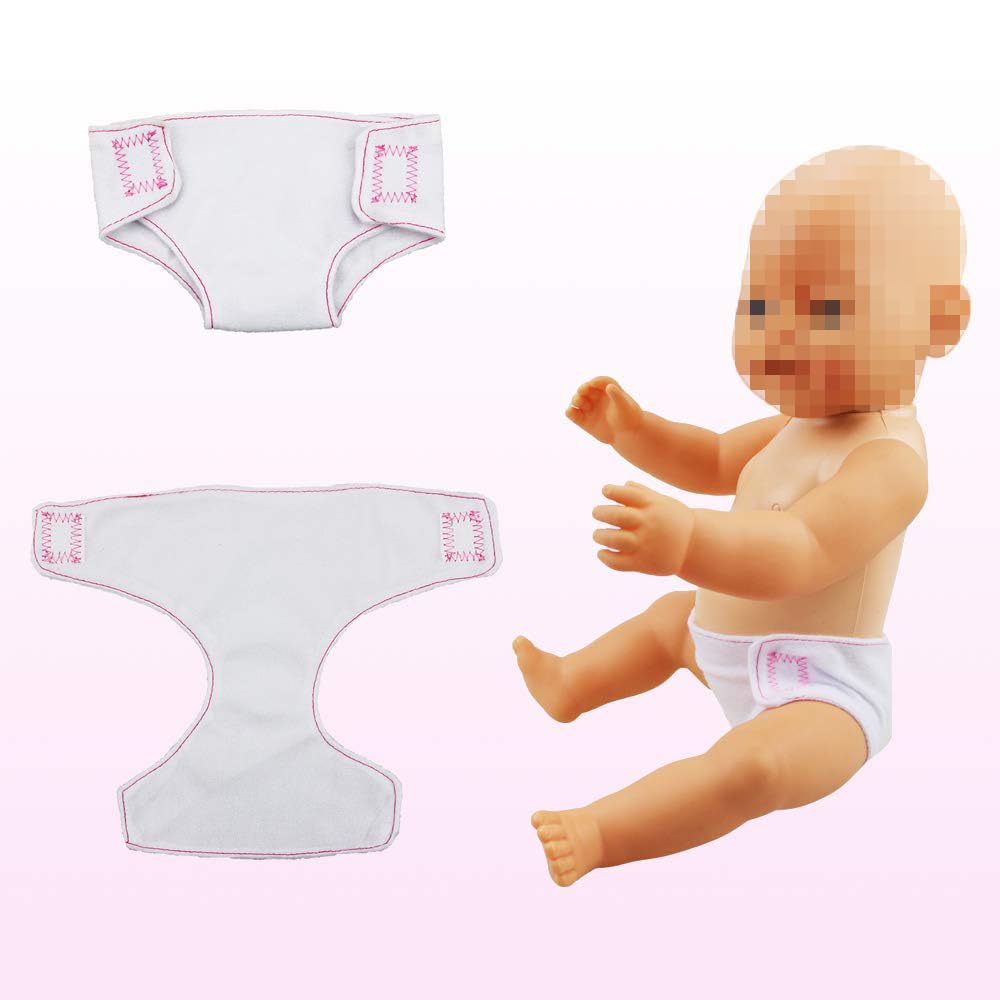 Sotogo 8 Pieces Doll Diapers Doll Underwear For 14 To 17 Inch New Born Baby Dolls And American 18 Inch Dolls Clothes And Accesso