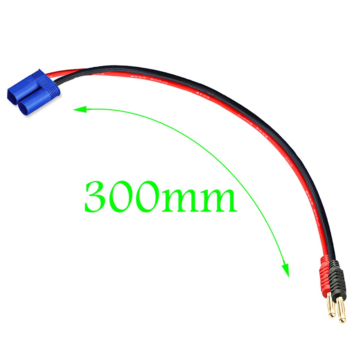 Woodguilin Ec3 Connector Plug,Ec3 Male Connector To 4Mm Banana Connector Battery Charger Adapter With 12Awg 30Cm Cable Wire For