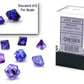 Chessex Dice Set - 10mm Nebula Nocturnal/Blue Luminary Polyhedral Dice Set - Dungeons and Dragons D&D DND TTRPG Dice - Includes