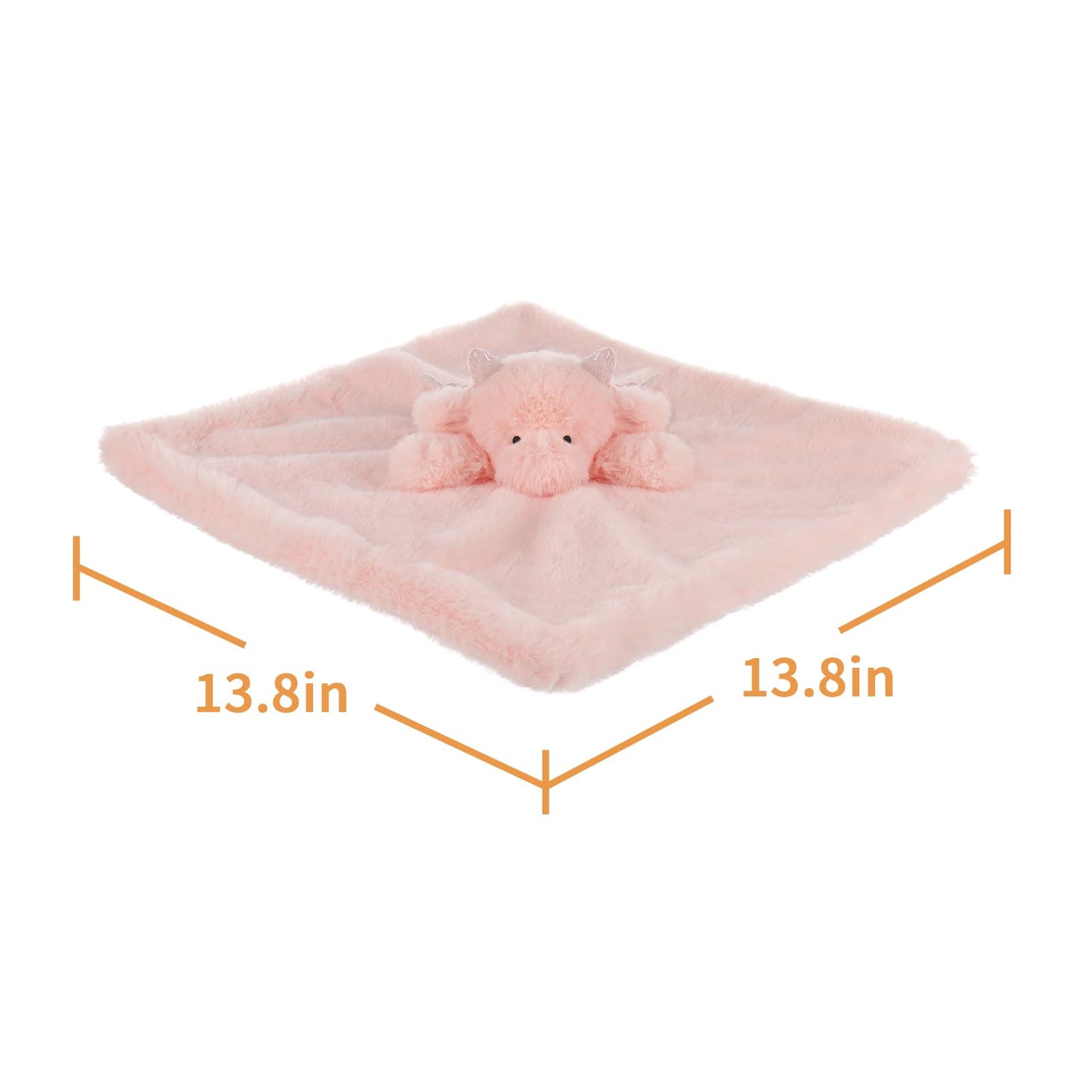 Apricot Lamb Soft Lovey Security Blanket for Babies, 13.8" Pink Dragon, Polyester, Ideal for Infants and Toddlers