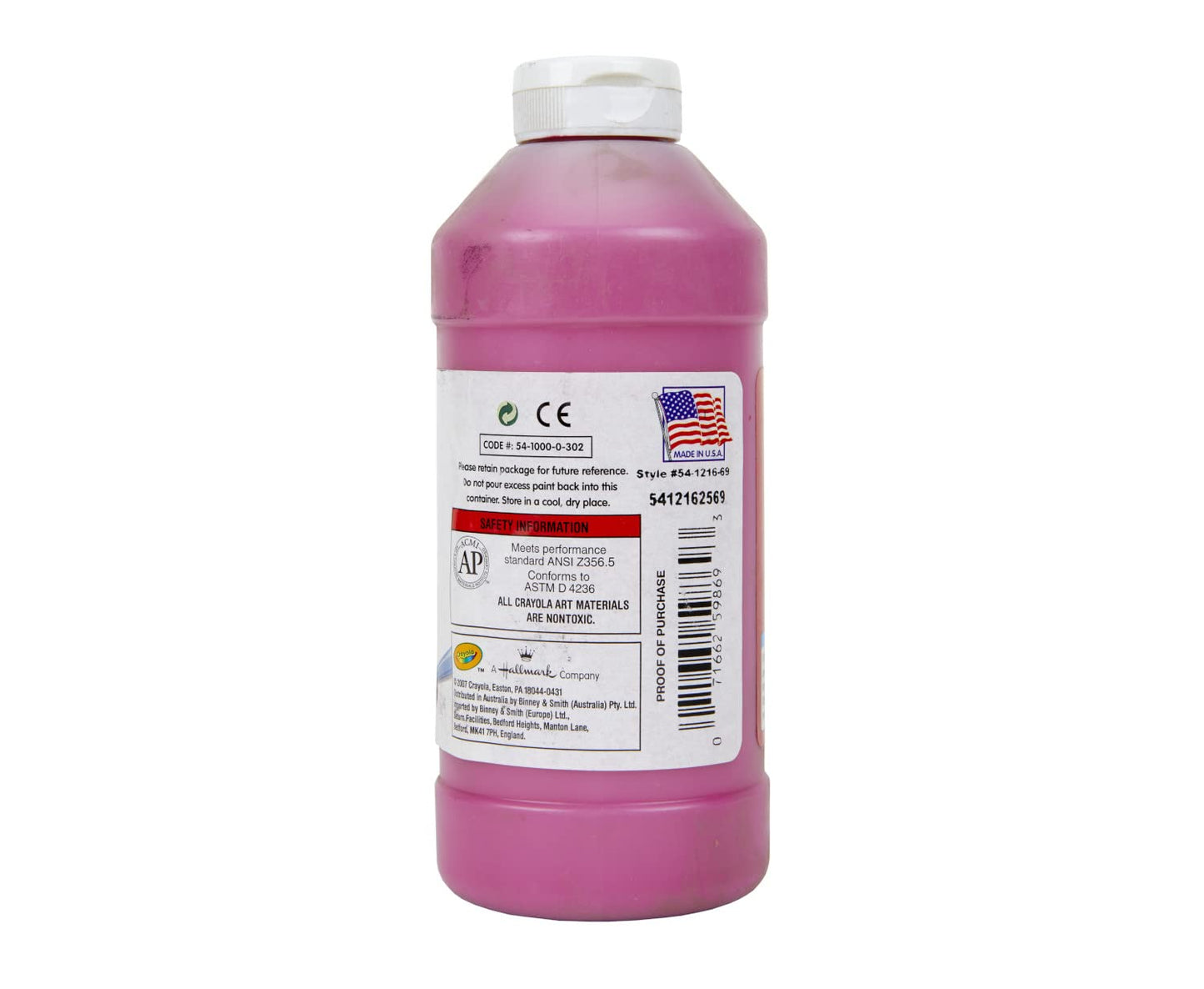 Crayola Premier Tempera Paint For Kids - Magenta (16Oz), Kids Classroom Supplies, Great For Arts & Crafts, Non Toxic, Easy Squeeze Bottle