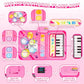 Amy & Benton Baby Piano Mat Pink Piano & Drum Mat 2 in 1, Toddler Musical Piano Mat Toy Birthday Gift for Girls Boys