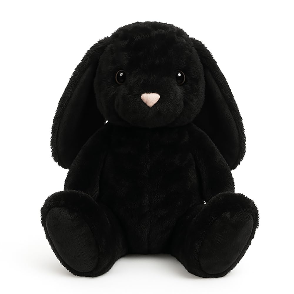 Weigedu Black Rabbit Bunny Stuffed Animal Plush Toy For Kids, Boys, Girls, Babies - Perfect Birthday, Easter, And Christmas Bedt