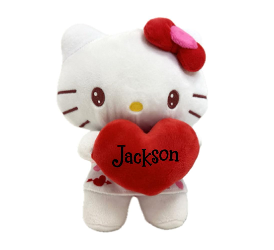 The Trendy Turtle Personalized Hello Kitty Plush Stuffed Animal - Multi, Model PERHK, Soft Polyester Toy for Valentine's Day