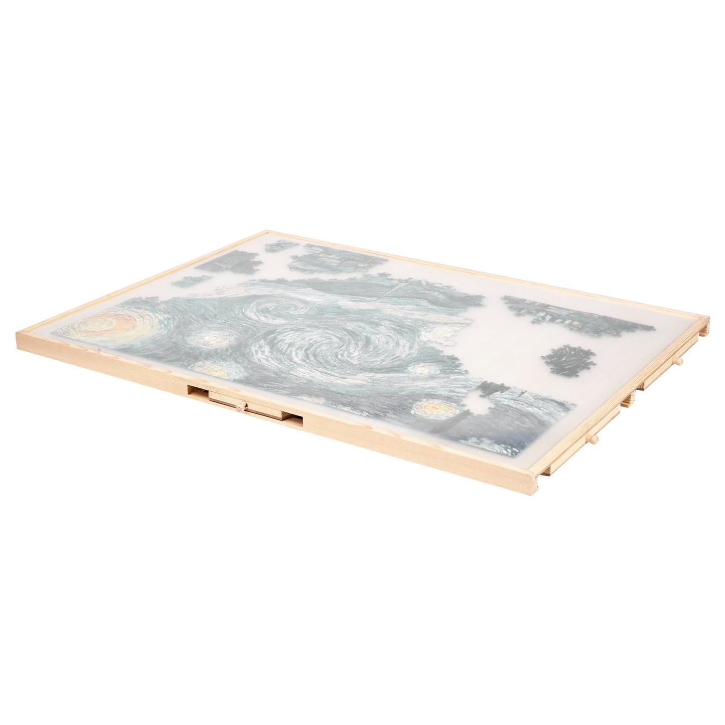 VEVOR 1500 Piece Rotating Puzzle Board with 5 Drawers and Cover, 34x25 inch in Portable Wooden Table, Jigsaw Puzzle Accessories