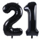 Toniful 40 Inch Large Black Number 21 Balloons Giant Digital 21 Or 12 Helium Balloons, Foil Mylar Big Number Balloons For 12Th O