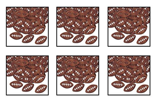 Beistle , 6 Packages Fanci-Fetti Footballs, 1 Ounce In Package, Total of 6 Ounces Confetti