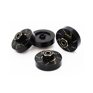 Treal Brass Extended Wheel Hubs (4P) +5Mm Axle Counter Weight 12G For Axial Scx24 Deadbolt C10 Gladiator Bronco -Black