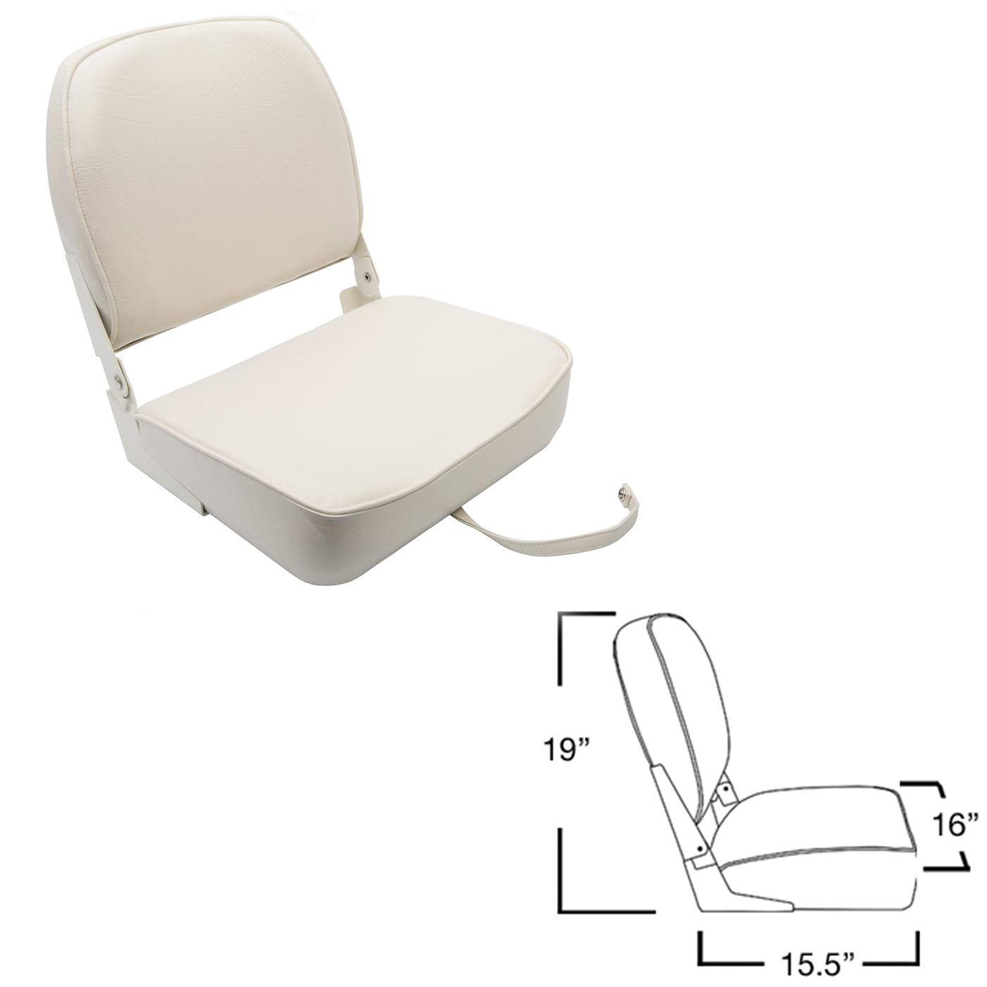 Springfield 1040629 Economy Folding Seat - White