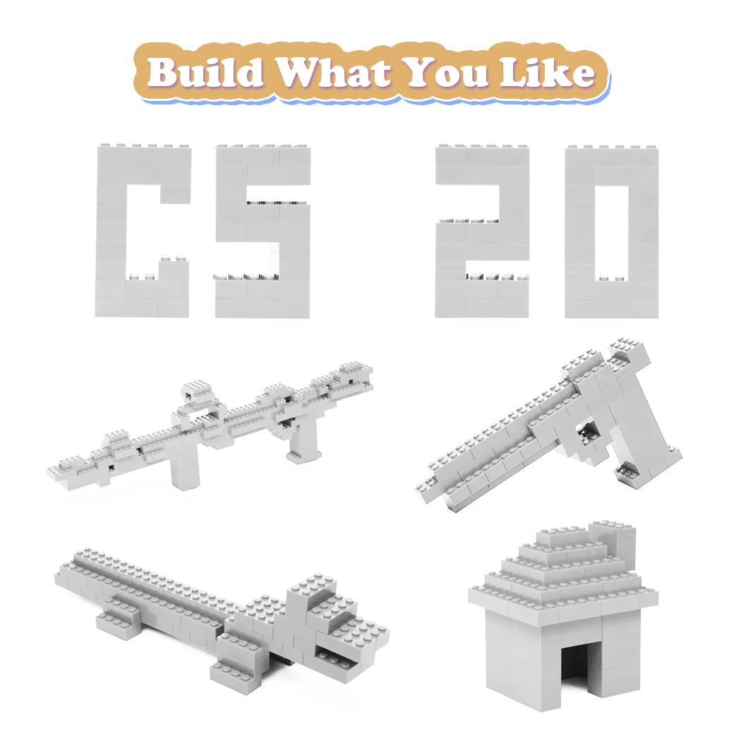 Unirolic Classic Building Bricks, 100 Piece 2X4 Building Blocks Stem Creative Building Toys Compatible With All Major Brands, Moc Building Bricks Diy Play Set For Kids(Light Grey)
