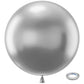 Bezente 36 Inch Metallic Silver Giant Balloons - 8 Pack Jumbo Latex for Weddings, Baby Showers, and Birthday Parties