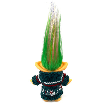 Lucky Troll Dolls,Cute Vintage Troll Dolls Chromatic Adorable For Collections, School Project, Arts And Crafts, Party Favors With Wool Clothes. (Green)