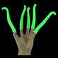 10 Silicone Finger Tentacle Puppets Green Glow-in-The-Dark