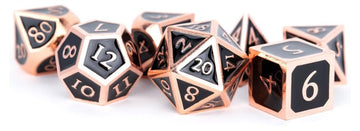 Metallic Dice Games Lic018 16 Mm Metal Enamel&#44 Board Game - Black & Copper - Set Of 7