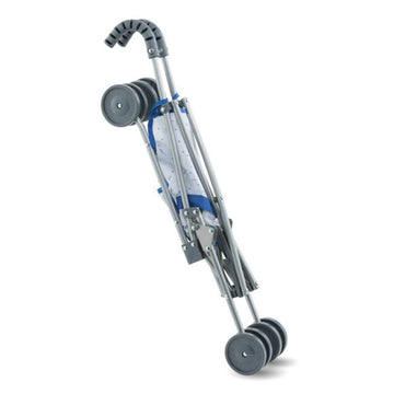 Corolle Umbrella Baby Doll Stroller - For Mon Grand Poupon 14' And 17' Large Dolls, Folding With 2 Locking Points For Safety, Blue
