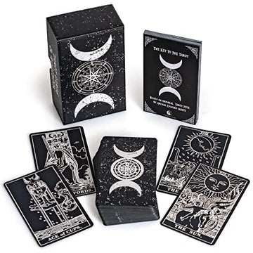 Prophet Silver Foil Tarot Cards Deck,78 Original Tarot Cards Fortune Telling Game with Guide Book for Beginners,Tarot Cards Stan