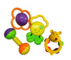 Wolfano Baby Rattles Set Of 4 Pieces | Different Shapes Shaker, Grab And Spin Rattle, Baby Toy Set | For Sensory And Motor Devel