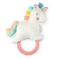 Itzy Ritzy - Ritzy Rattle Pal With Teether - Baby Teething Toy Features A Minky Plush Character, Gentle Rattle Sound & Soft Teether Toy For Newborn (Unicorn)
