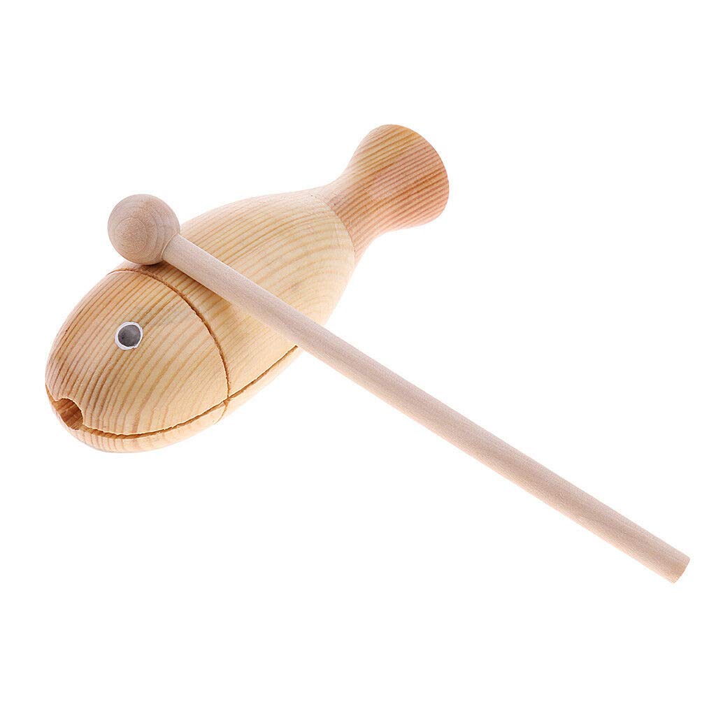 1Pc Children Kids Percussion Instrument Toy Wooden Fish Shape Instrument Toy
