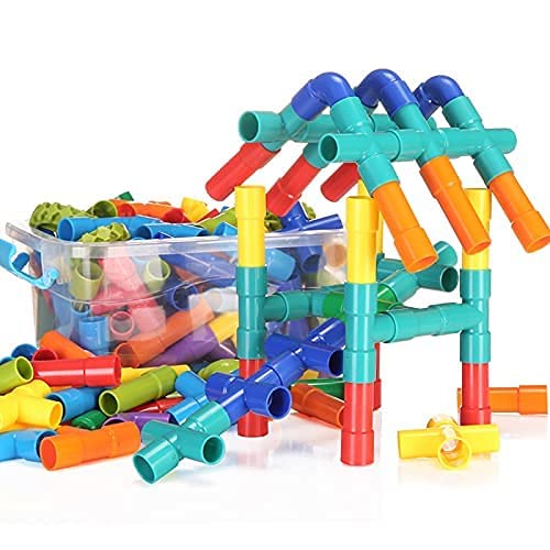 Pulsbery Pipe Puzzle Building Blocks Toy Set For 38 Years Old Kids Boys & Girls,Multicolor (75 Piece)