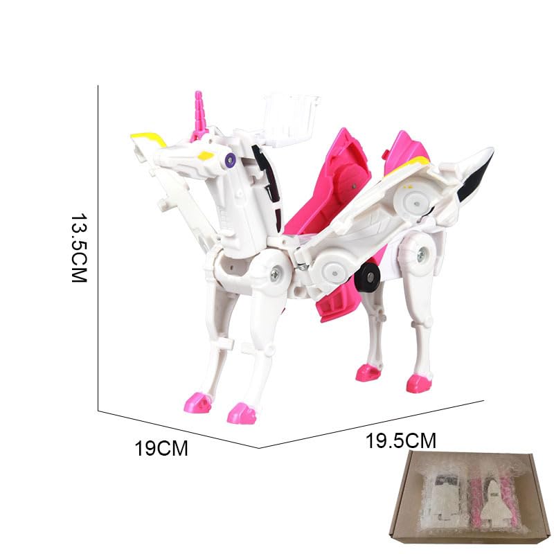 Transforming Car Robot Toys, Unicorn Racing Car Set, Boys and Girls, Automatic Deformation, Magnetic Connections, Educational, C