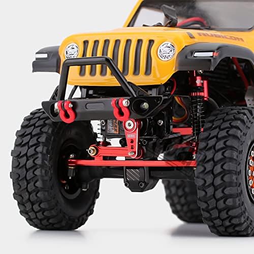 INJORA CNC High Clearance Chassis Links Set,Skid Plate and Steering Rod Tie Links Set for Axial SCX24 Bronco C10 JLU 1/24 RC Cra