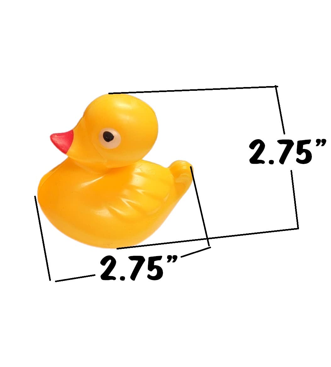 Floating Weighted Duckies (12 Pack) Plastic Yellow Duck Pond Floater. (2.75'') Fun Bath Tub Pool Play Toy. (Yellow)