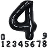 Toniful Race Car Black Balloons Car Birthday Party Supplies,40 Inch Giant Jumbo Helium Foil Mylar Big Number 4 Digital 4 Balloon