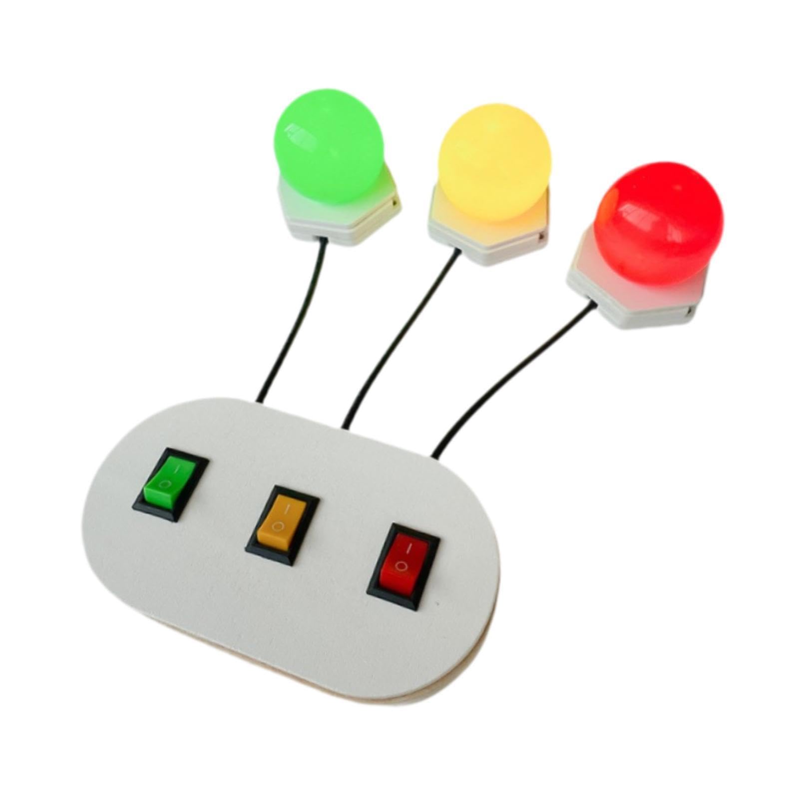 Merishopp Light Switch Sensory Board Red Green Yellow Lights For Boys Girls Kids Gifts Style B Baby|Toys For Baby|Developmental 