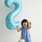 Pearlescent Blue 4 Balloon, Number Balloons 40 Inch, 4Th Birthday Decorations For Girls Boys, Four Large Numbers For Party Decor