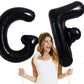 Toniful 40 Inch Large Black F Letter Balloons Jumbo Helium Balloons,Foil Mylar Big Alphabet Balloons For Birthday Party Annivers