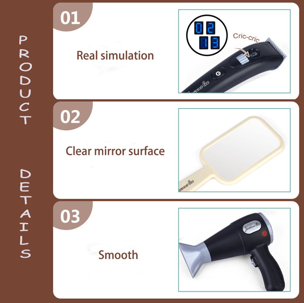 wilbvnit Barber Shop Pretend Play Toy,Haircut Barber Set Toy,Hair Salon Play Set,Kids Shaving Kit for Boys,Haircut Kit for Boys