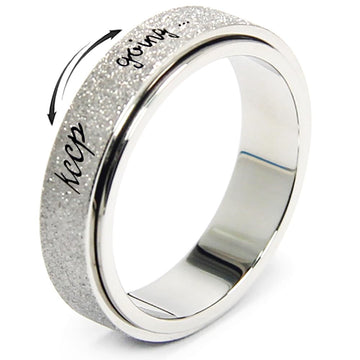 Mhwtty Anxiety Ring Fidget Toys Adults Titanium Stainless Steel Fidget Spinner For Women And Men Silver Size 8