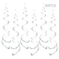 AimtoHome Party Swirl Decorations, Hanging Swirl for Ceiling Decorations, Silver, Pack of 30