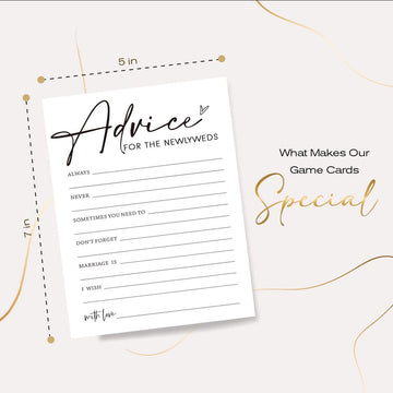 Wybgno Wedding Shower Games Cards, Advice For The Newlyweds, Bridal Shower Games 25 Guests, Engagement Party Wedding Games For G