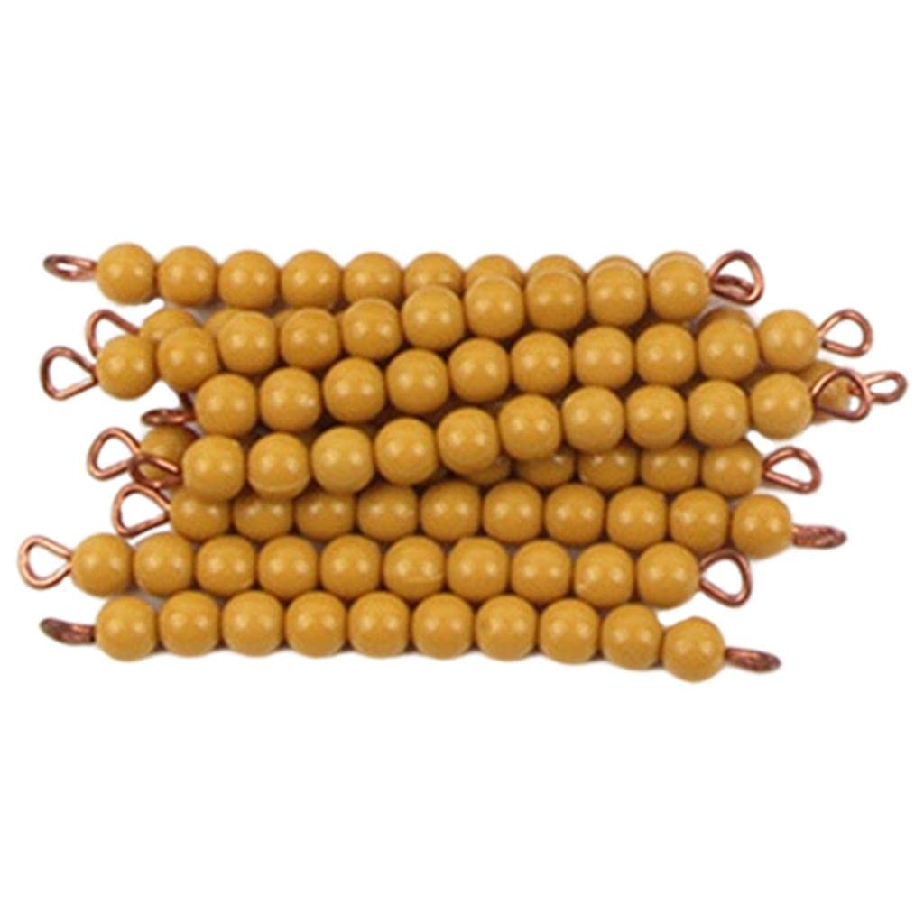 UJEAVETTE Golden Math Beads Materials Bank Game Mathematics Counting Toy Age 3+ Years Ten